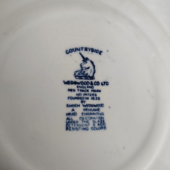Enoch Wedgewood Tunstall Countryside 5 Bread/App Plates Vintage Blue & White - Picture 10 of 16